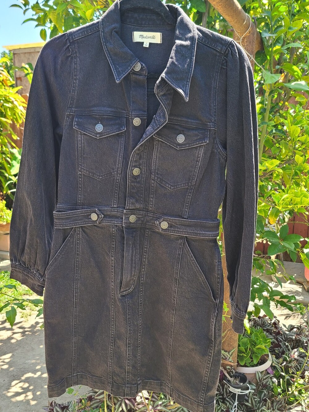 Madewell Black Denim Jacket Dress